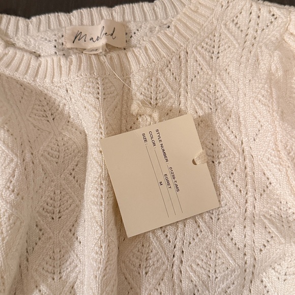 Marled Creamy White Diamond Knit Sweater - Picture 6 of 6